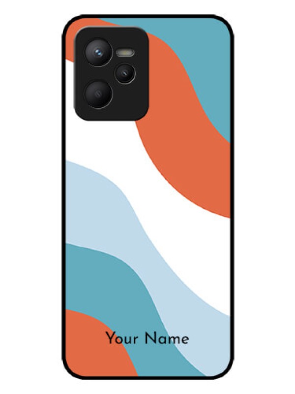 Custom Narzo 50A Prime Custom Glass Mobile Case - coloured Waves Design