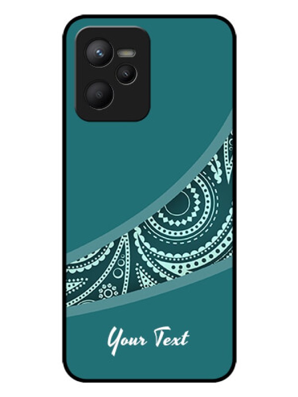 Custom Narzo 50A Prime Photo Printing on Glass Case - semi visible floral Design
