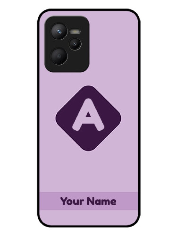 Custom Narzo 50A Prime Custom Glass Mobile Case - Custom Letter in curved badge Design
