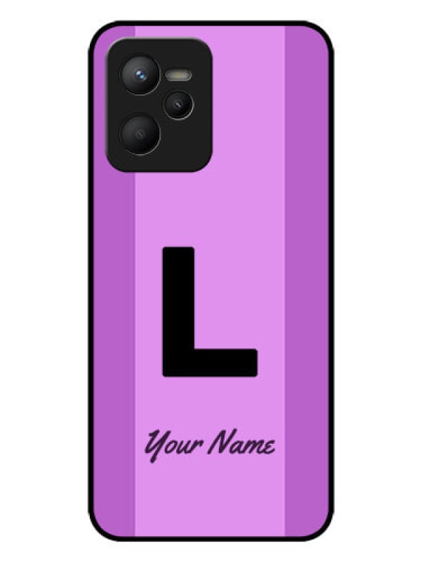 Custom Narzo 50A Prime Custom Glass Phone Case - Tricolor custom text Design
