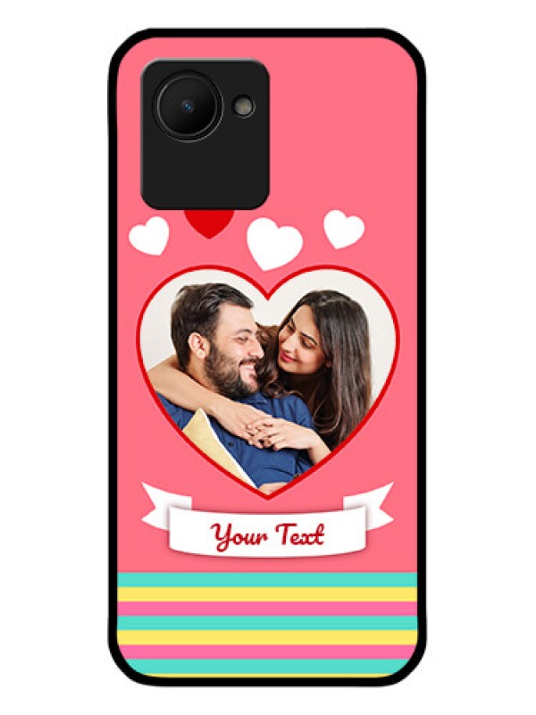 Custom Narzo 50i Prime Photo Printing on Glass Case - Love Doodle Design