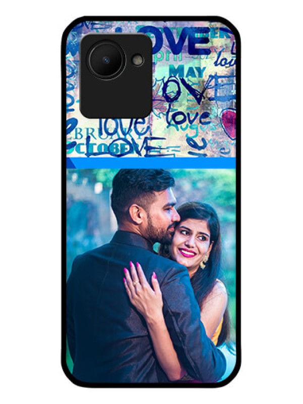 Custom Narzo 50i Prime Custom Glass Mobile Case - Colorful Love Design