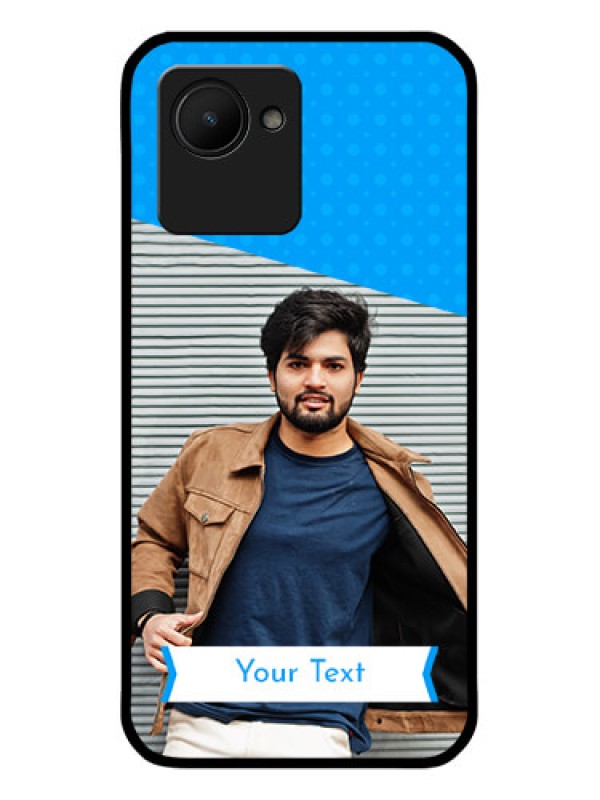 Custom Narzo 50i Prime Photo Printing on Glass Case - Simple Blue Color Design