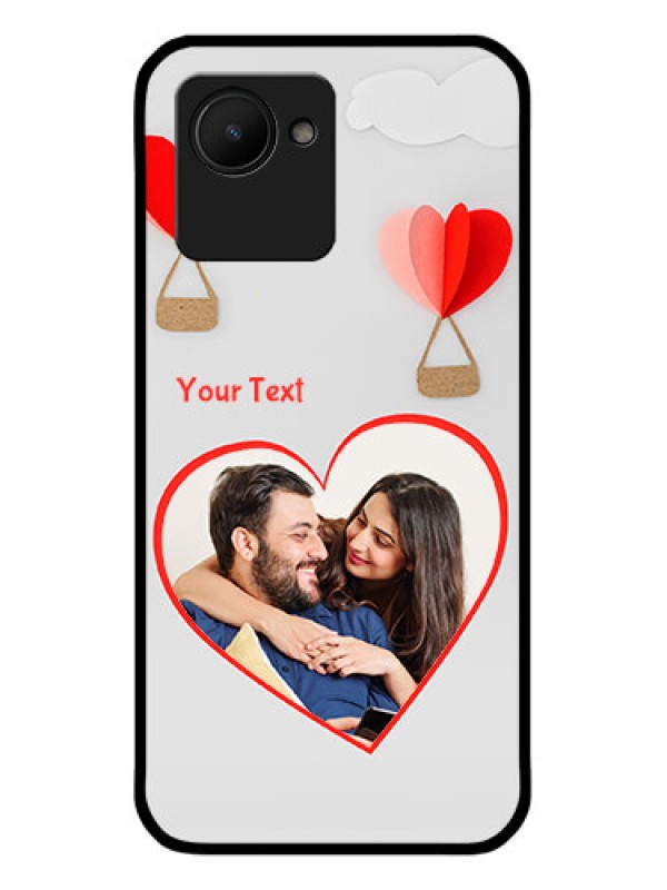 Custom Narzo 50i Prime Custom Glass Mobile Case - Parachute Love Design