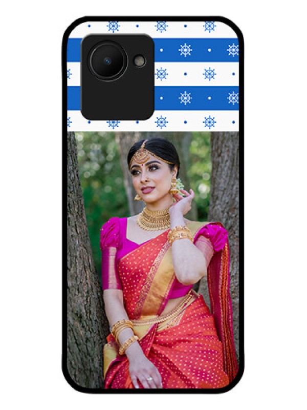 Custom Narzo 50i Prime Photo Printing on Glass Case - Snow Pattern Design