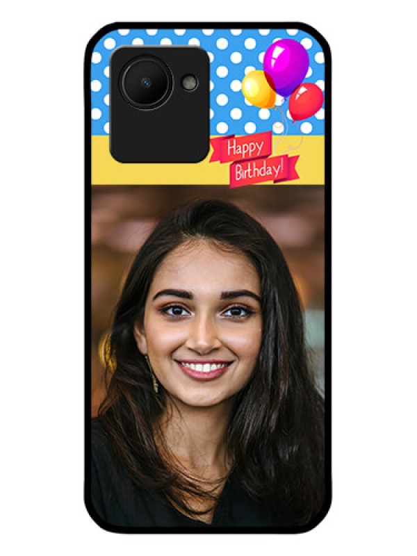 Custom Narzo 50i Prime Custom Glass Mobile Case - Happy Birthday Design
