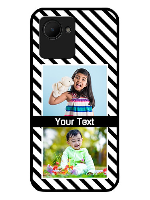 Custom Narzo 50i Prime Photo Printing on Glass Case - Black And White Stripes Design