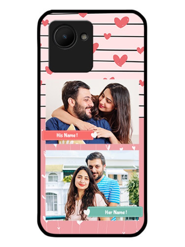 Custom Narzo 50i Prime Custom Glass Mobile Case - Photo with Heart Design