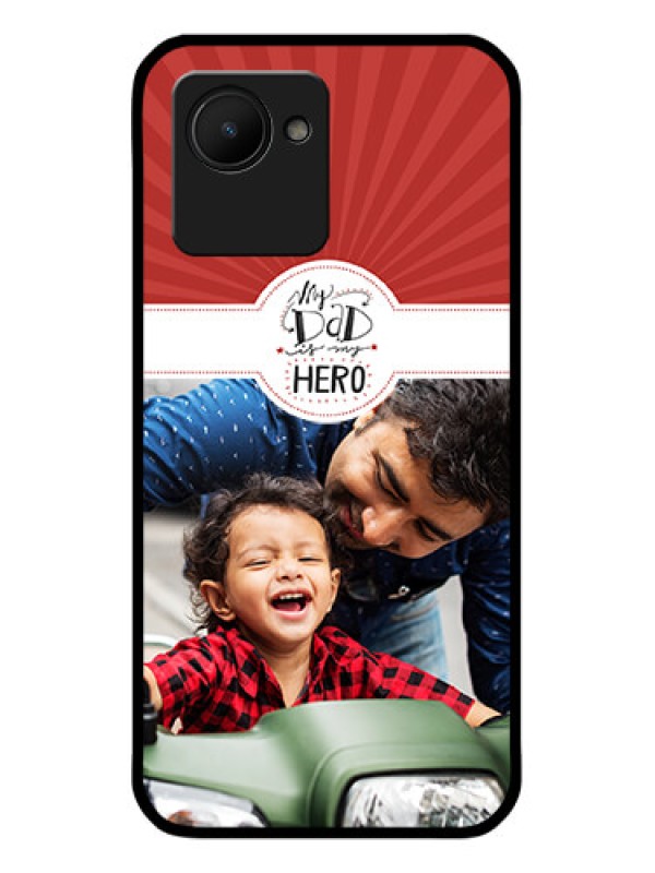 Custom Narzo 50i Prime Photo Printing on Glass Case - My Dad Hero Design