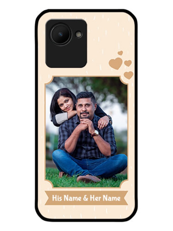 Custom Narzo 50i Prime Custom Glass Phone Case - with confetti love design