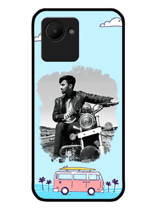 Custom Narzo 50i Prime Photo Printing on Glass Case - Travel & Adventure Design