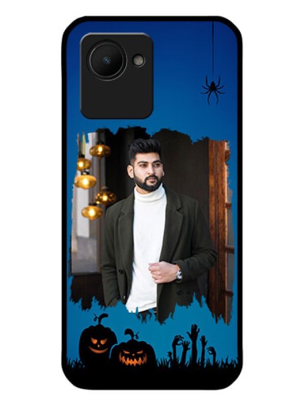 Custom Narzo 50i Prime Photo Printing on Glass Case - with pro Halloween design