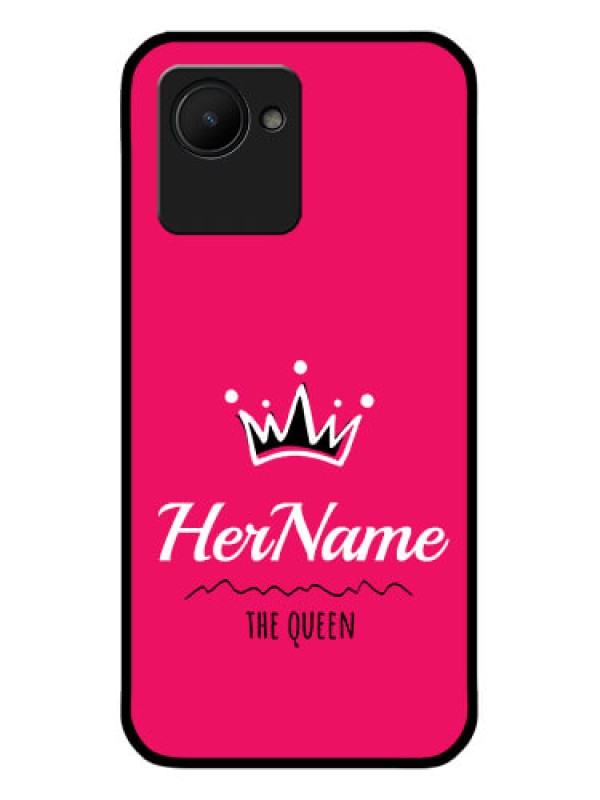 Custom Narzo 50i Prime Glass Phone Case Queen with Name