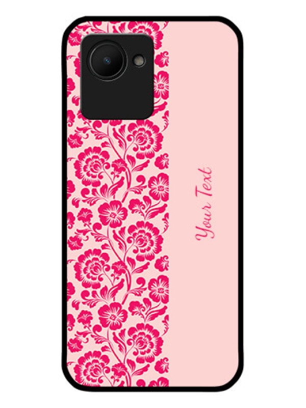 Custom Narzo 50I Prime Custom Glass Phone Case - Attractive Floral Pattern Design
