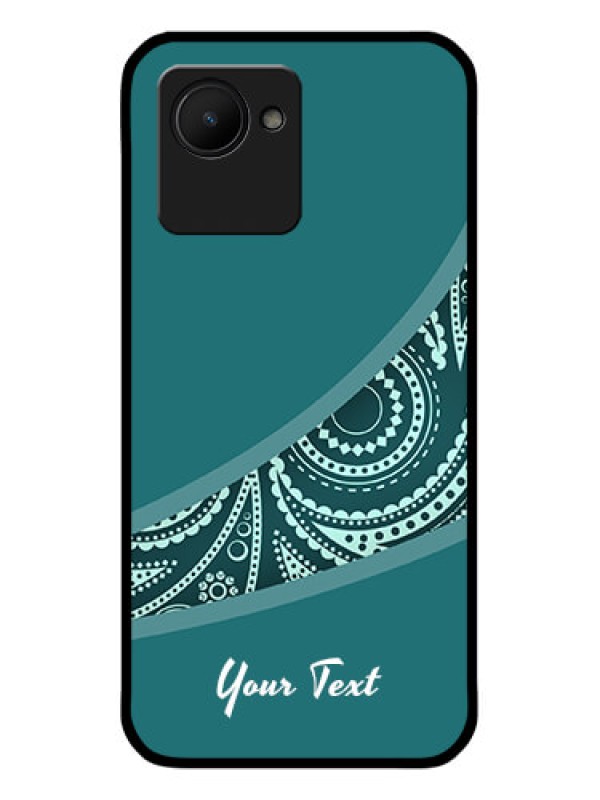 Custom Narzo 50I Prime Photo Printing on Glass Case - semi visible floral Design