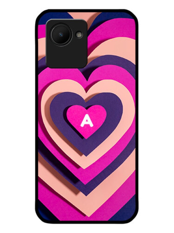 Custom Narzo 50I Prime Custom Glass Mobile Case - Cute Heart Pattern Design