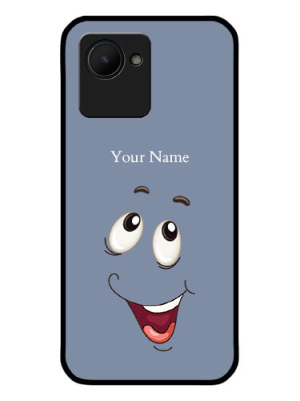 Custom Narzo 50I Prime Photo Printing on Glass Case - Laughing Cartoon Face Design
