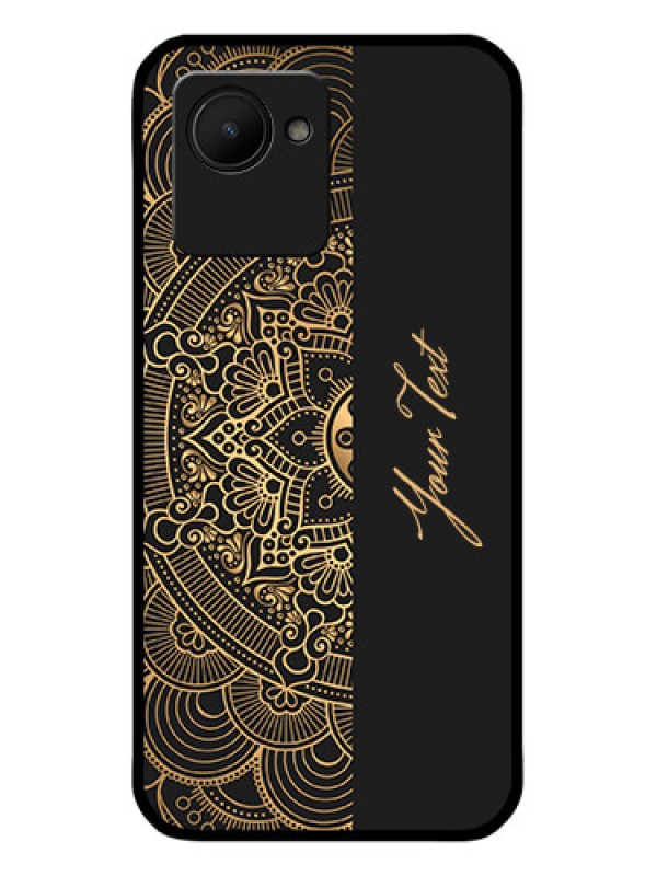 Custom Narzo 50I Prime Photo Printing on Glass Case - Mandala art with custom text Design