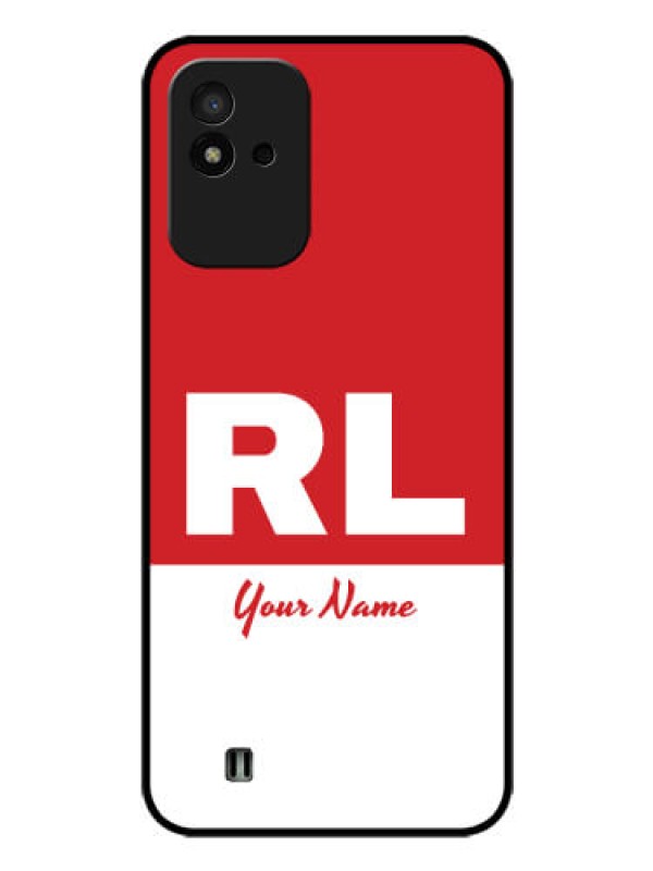 Custom Narzo 50I Personalized Glass Phone Case - dual tone custom text Design
