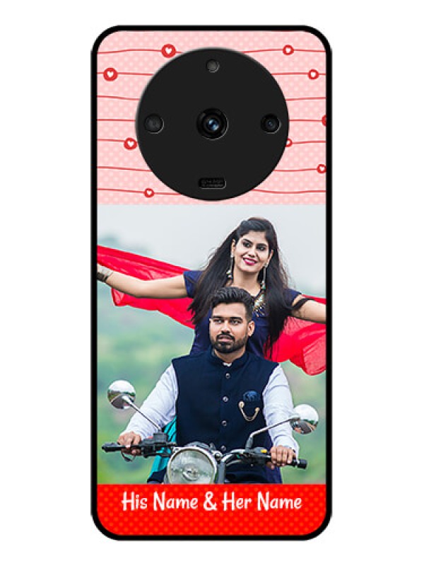 Custom Realme Narzo 60 5G Personalized Glass Phone Case - Red Pattern Case Design