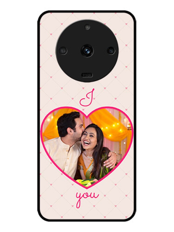 Custom Realme Narzo 60 5G Custom Glass Mobile Case - Heart Shape Design