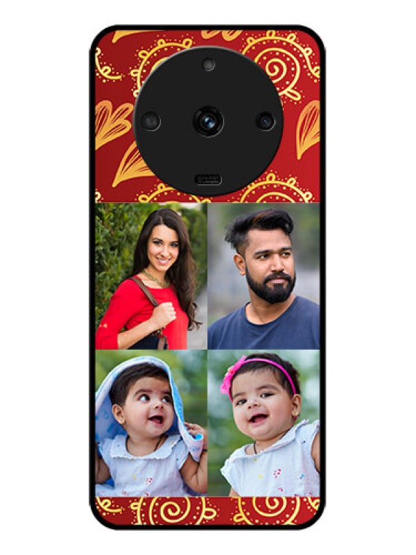 Custom Realme Narzo 60 5G Photo Printing on Glass Case - 4 Image Traditional Design