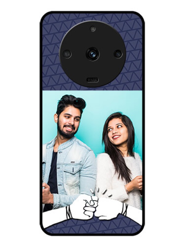 Custom Realme Narzo 60 5G Photo Printing on Glass Case - with Best Friends Design