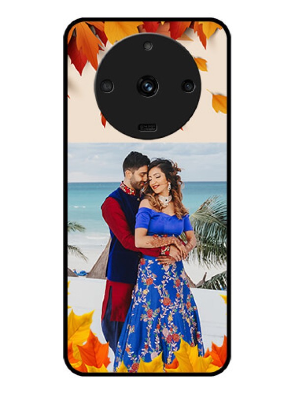 Custom Realme Narzo 60 5G Photo Printing on Glass Case - Autumn Maple Leaves Design