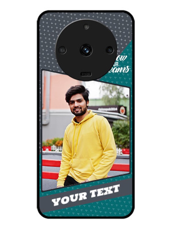 Custom Realme Narzo 60 5G Personalized Glass Phone Case - Background Pattern Design with Quote