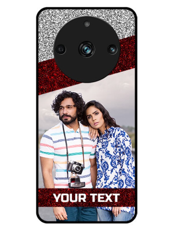 Custom Realme Narzo 60 Pro 5G Personalized Glass Phone Case - Image Holder with Glitter Strip Design