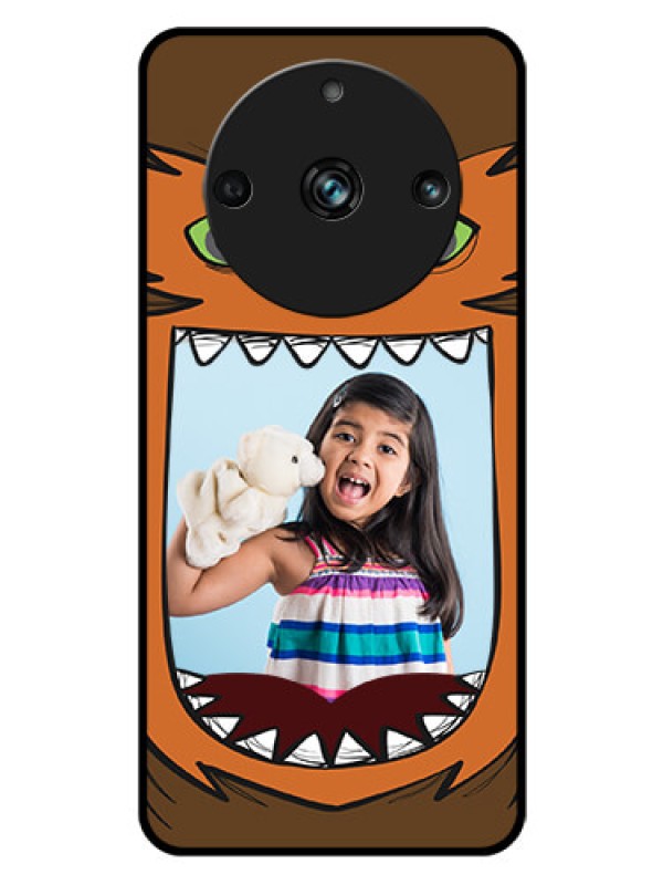 Custom Realme Narzo 60 Pro 5G Photo Printing on Glass Case - Owl Monster Back Case Design