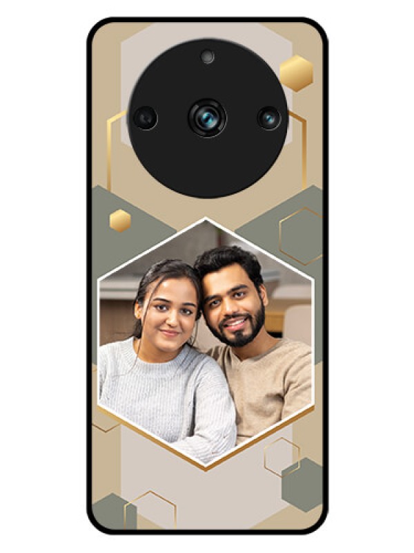 Custom Narzo 60 Pro 5G Photo Printing on Glass Case - Stylish Hexagon Pattern Design