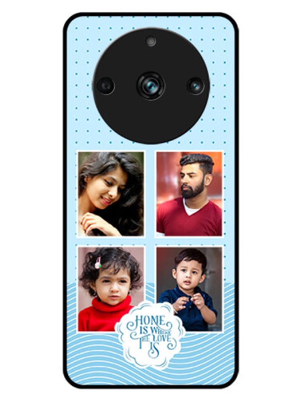 Custom Narzo 60 Pro 5G Custom Glass Phone Case - Cute love quote with 4 pic upload Design