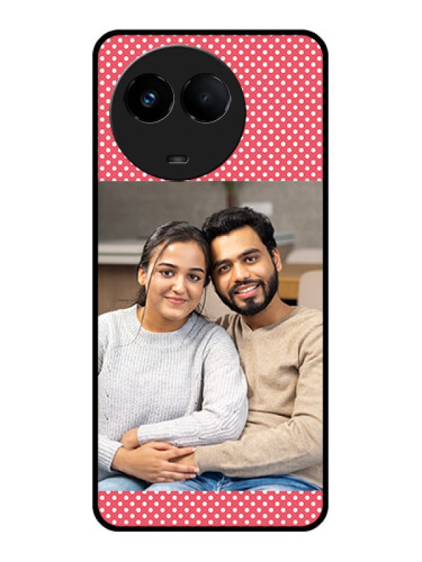 Custom Realme Narzo 60x 5G Custom Glass Phone Case - White Dotted Design