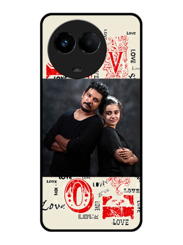 Custom Realme Narzo 60x 5G Photo Printing on Glass Case - Trendy Love Design Case
