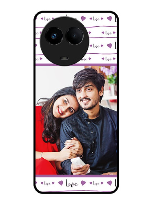 Custom Realme Narzo 60x 5G Custom Glass Mobile Case - Couples Heart Design