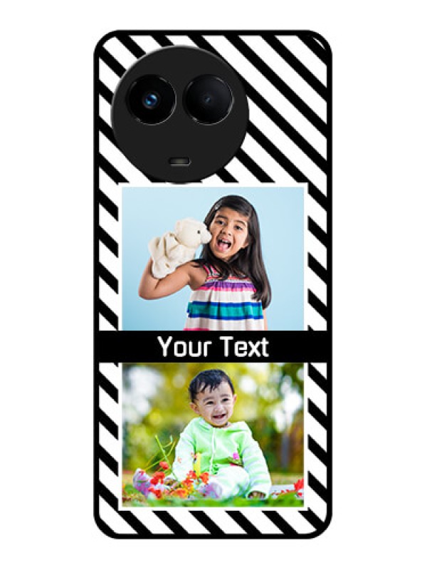 Custom Realme Narzo 60x 5G Photo Printing on Glass Case - Black And White Stripes Design