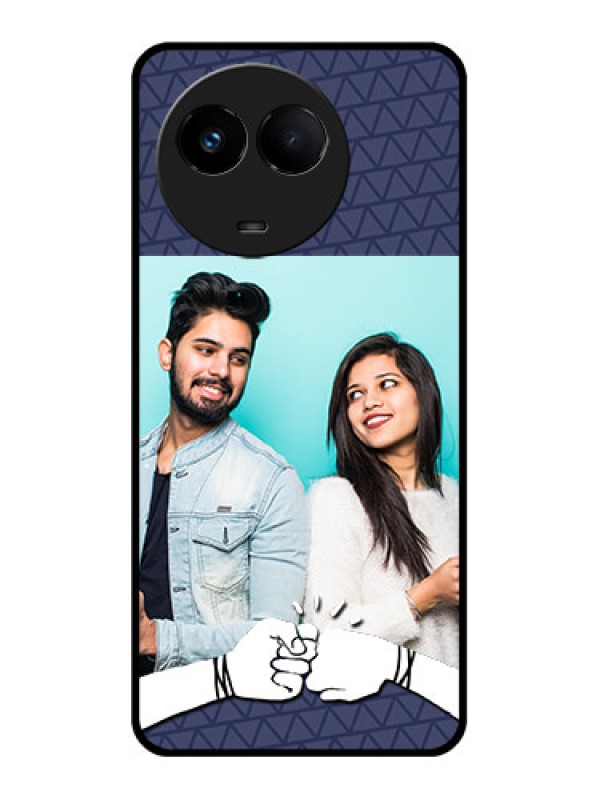 Custom Realme Narzo 60x 5G Photo Printing on Glass Case - with Best Friends Design
