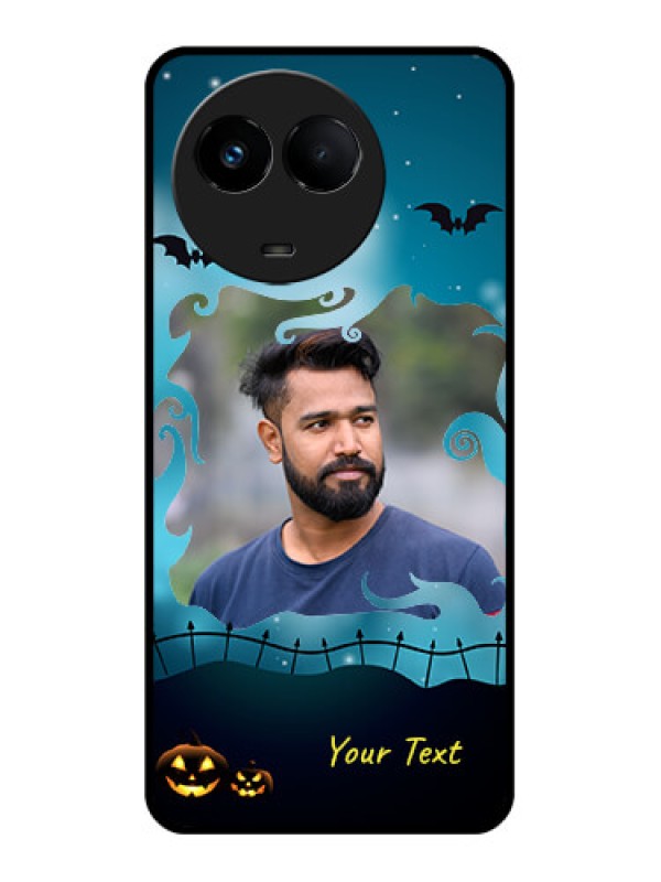 Custom Realme Narzo 60x 5G Custom Glass Phone Case - Halloween frame design
