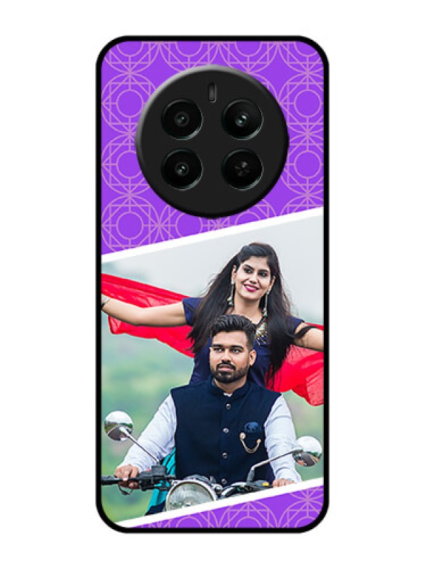 Custom Realme Narzo 70 5G Custom Glass Phone Case - Violet Color Pattern Design