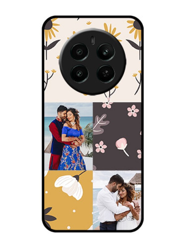 Custom Realme Narzo 70 5G Custom Glass Phone Case - 3 Images With Floral Design