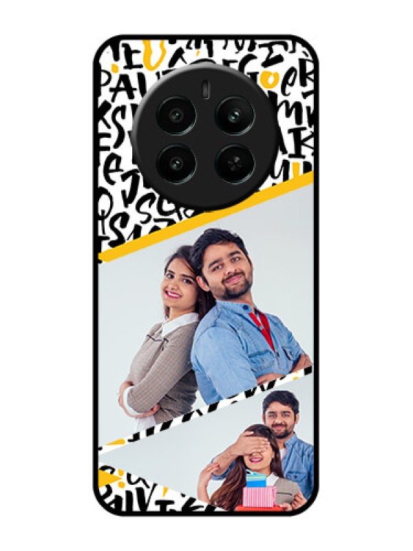 Custom Realme Narzo 70 5G Custom Glass Phone Case - Letters Pattern Design