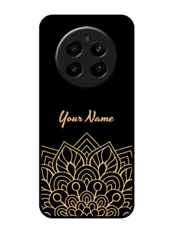 Custom Realme Narzo 70 5G Custom Glass Phone Case - Golden Mandala Design