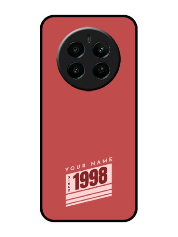 Custom Realme Narzo 70 5G Custom Glass Phone Case - Red Custom Year Of Birth Design
