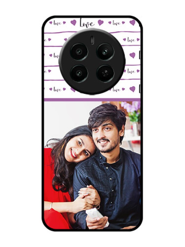 Custom Narzo 70 Pro 5G Custom Glass Phone Case - Couples Heart Design