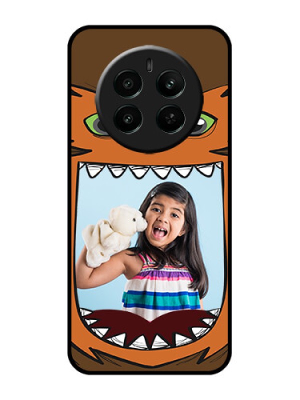 Custom Narzo 70 Pro 5G Custom Glass Phone Case - Owl Monster Back Case Design