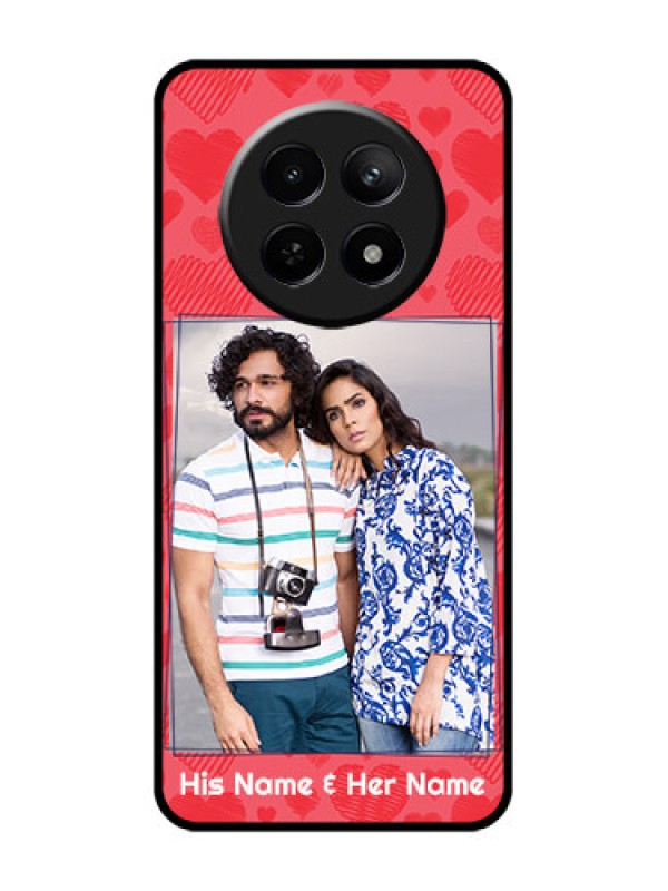 Custom Realme Narzo 70X 5G Custom Glass Phone Case - With Red Heart Symbols Design