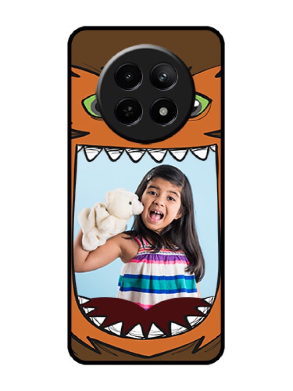 Custom Realme Narzo 70X 5G Custom Glass Phone Case - Owl Monster Back Case Design