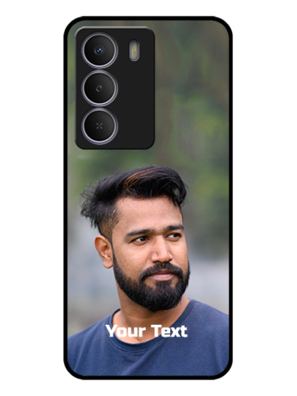 Custom Realme Narzo 80 Lite Custom Glass Phone Case - Photo With Text Design