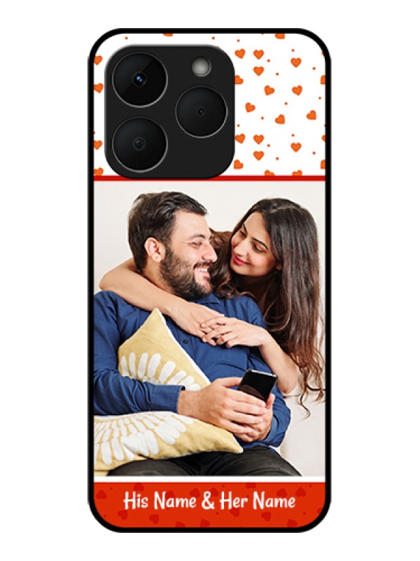 Custom Realme Narzo 90 5G Custom Glass Phone Case - Orange Love Symbol Design